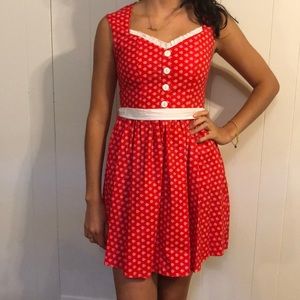 Ladybug patterned sweetheart dress